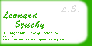 leonard szuchy business card
